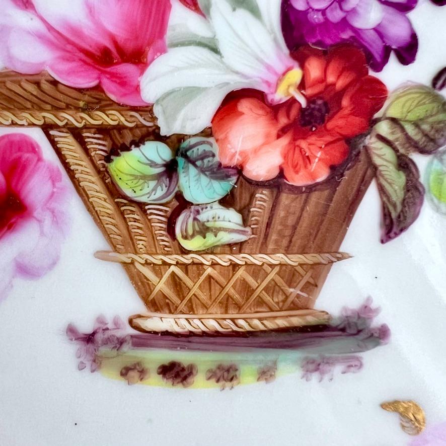 H&R Daniel Plate, Shrewsbury Shape, Peach, Flowers and Tooled Gilt, ca 1827 1