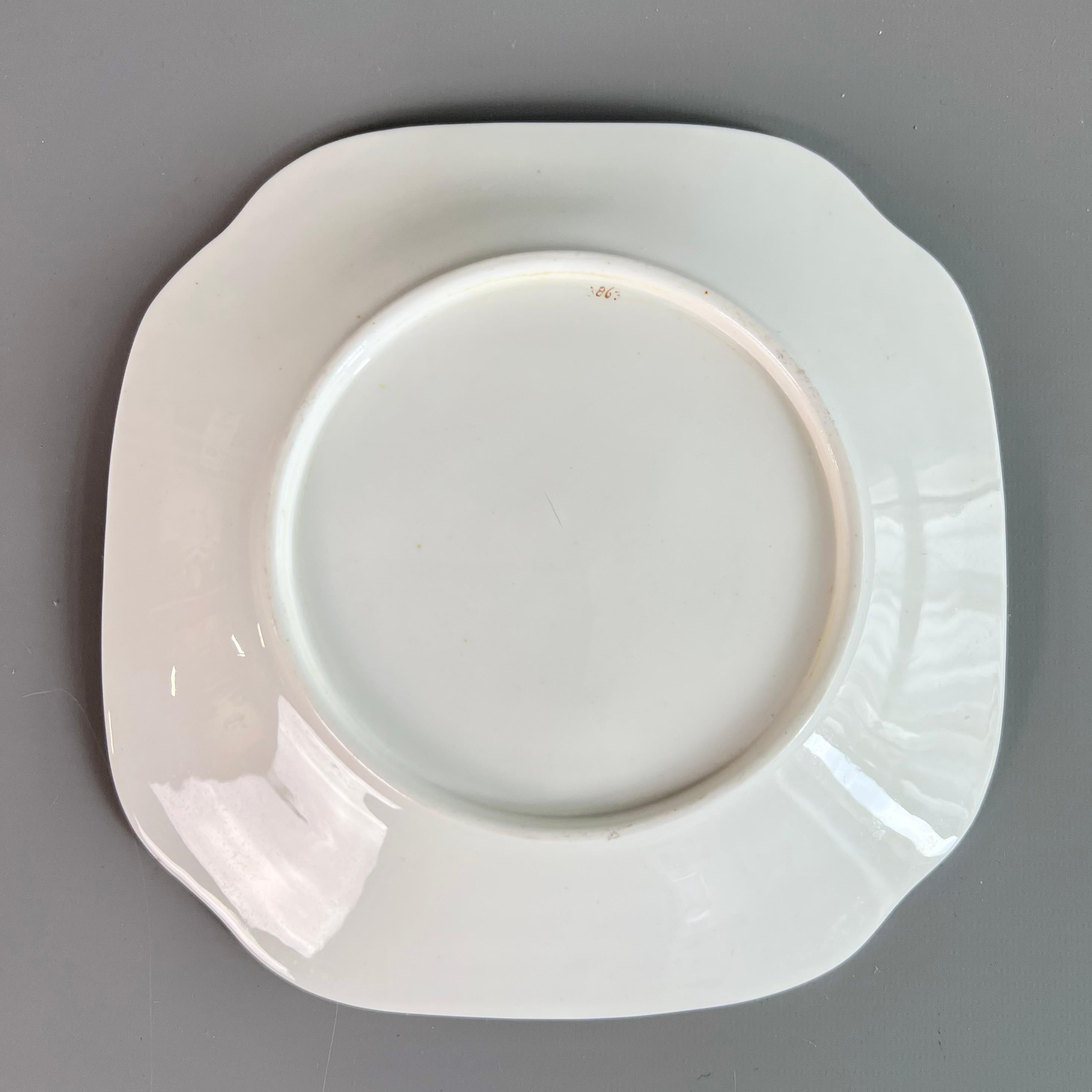 H&R Daniel Plate, White, Floral, Etruscan Shape, Regency, circa 1825 4