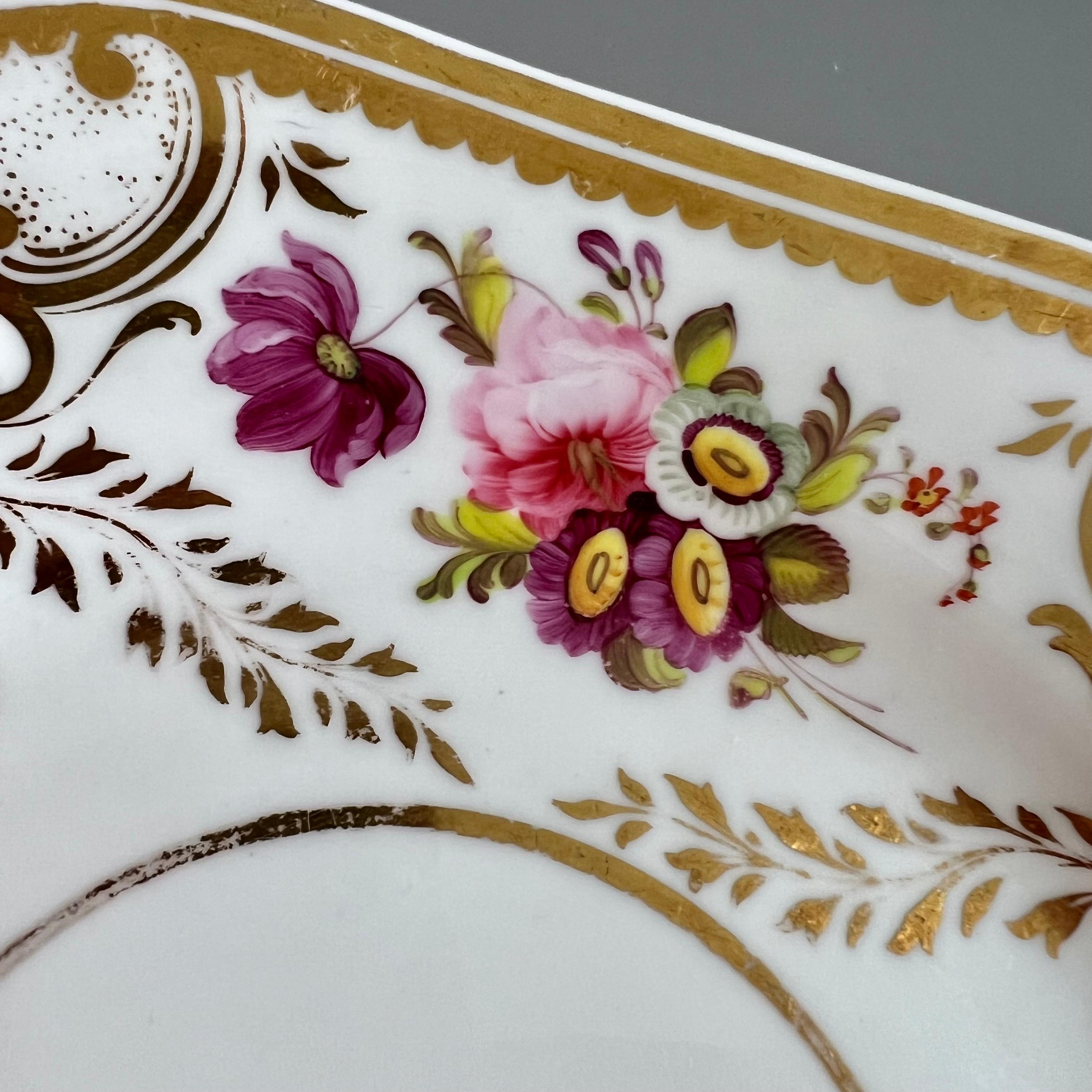 H&R Daniel Plate, White, Floral, Etruscan Shape, Regency, circa 1825 2