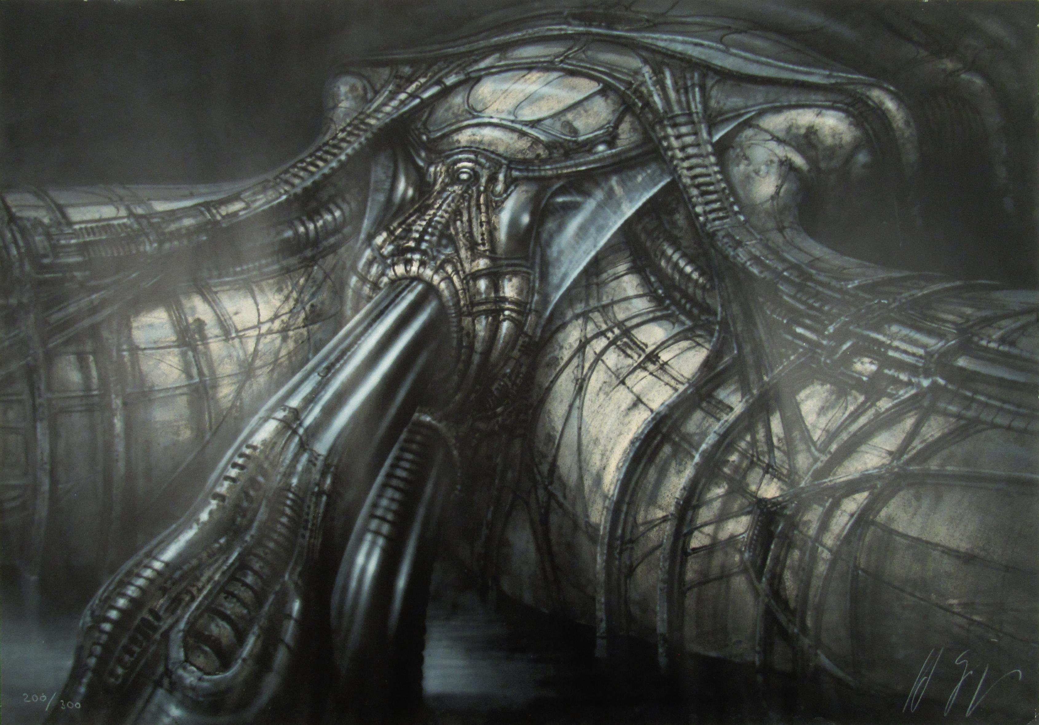 Nude Print H.R. Giger - H.R. Paysage bioméchnique érotique de Hans Rudolf Giger, Suisse, 1979