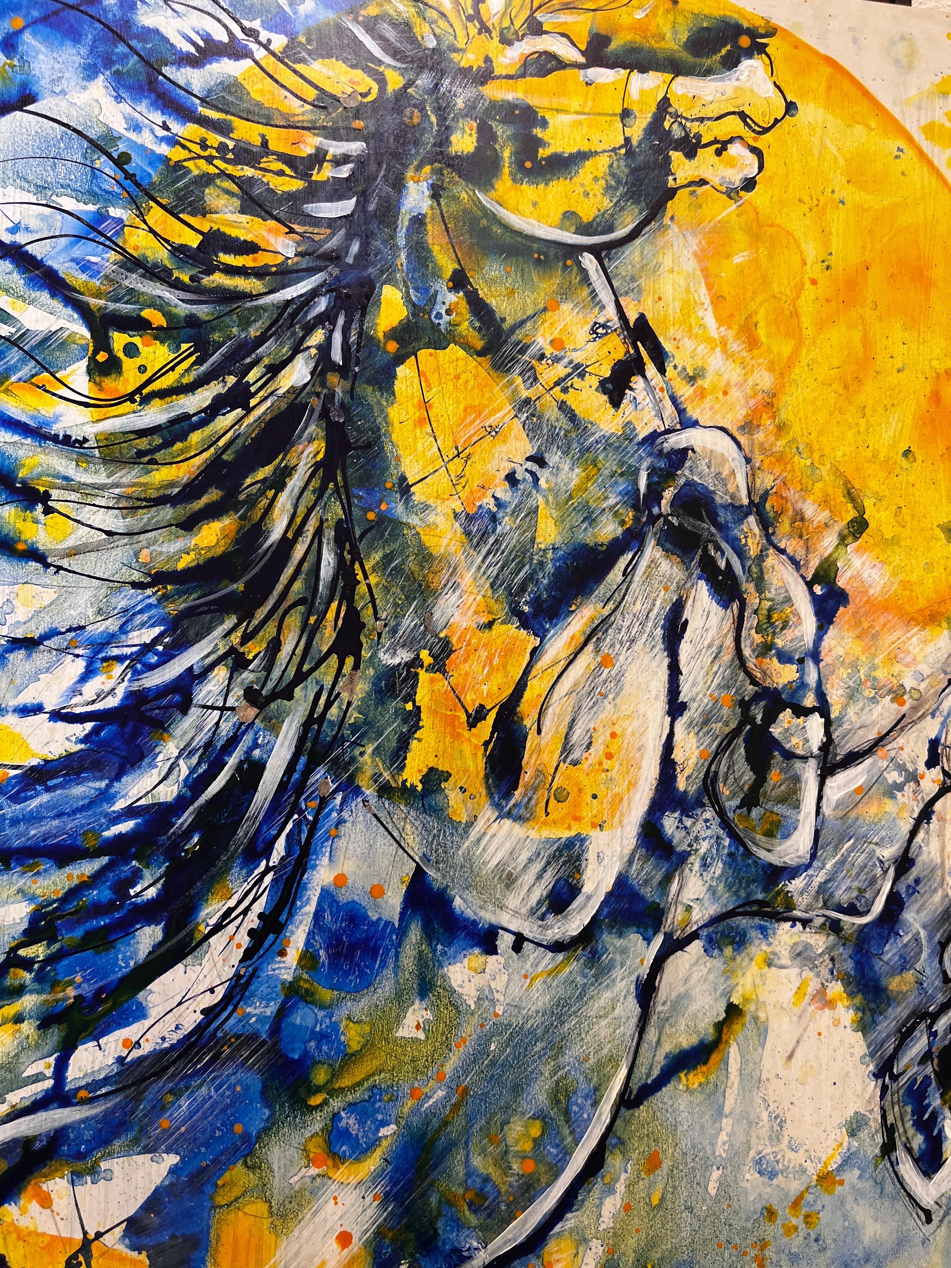 Pittura Hors, Hors astratto, pittura a olio Hors, Bella creatura di Hrair. 3