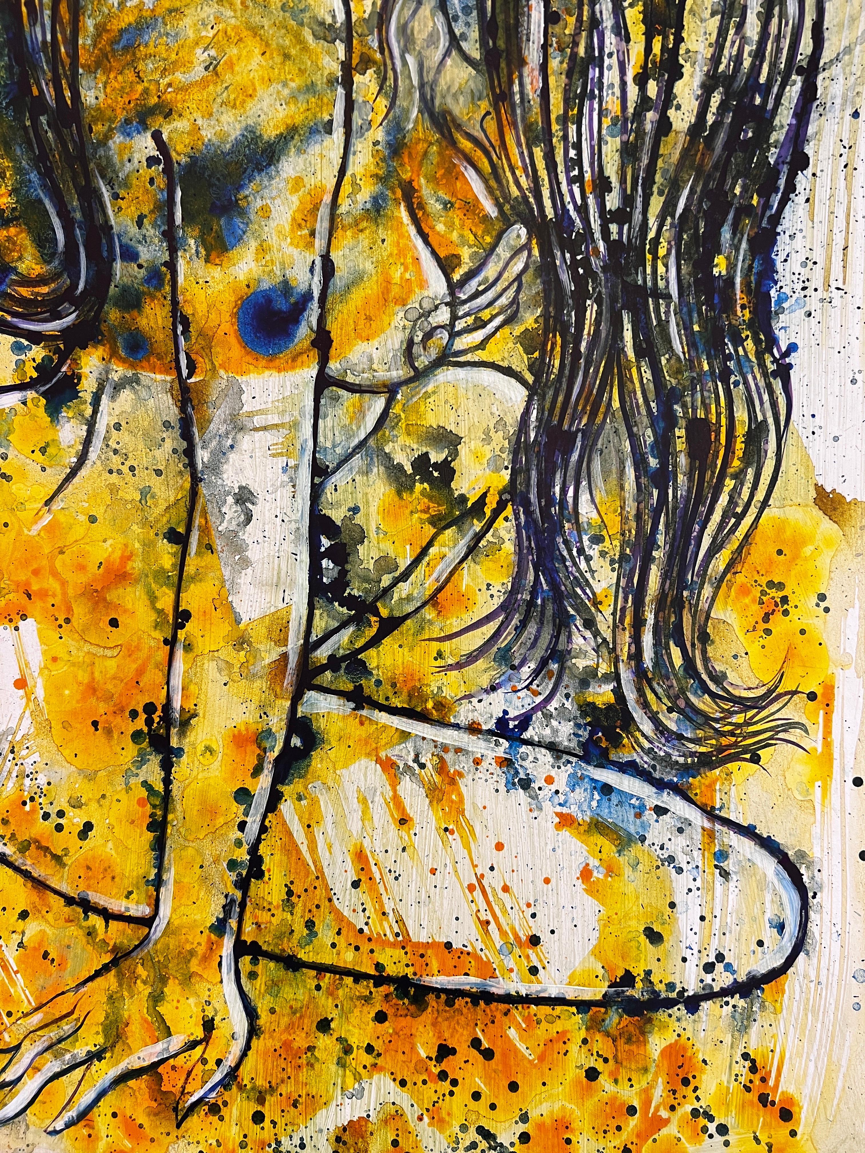 Nude, Symbolist painting , sun & nude,  Sun-Kissed Tresses by Hrair . 3