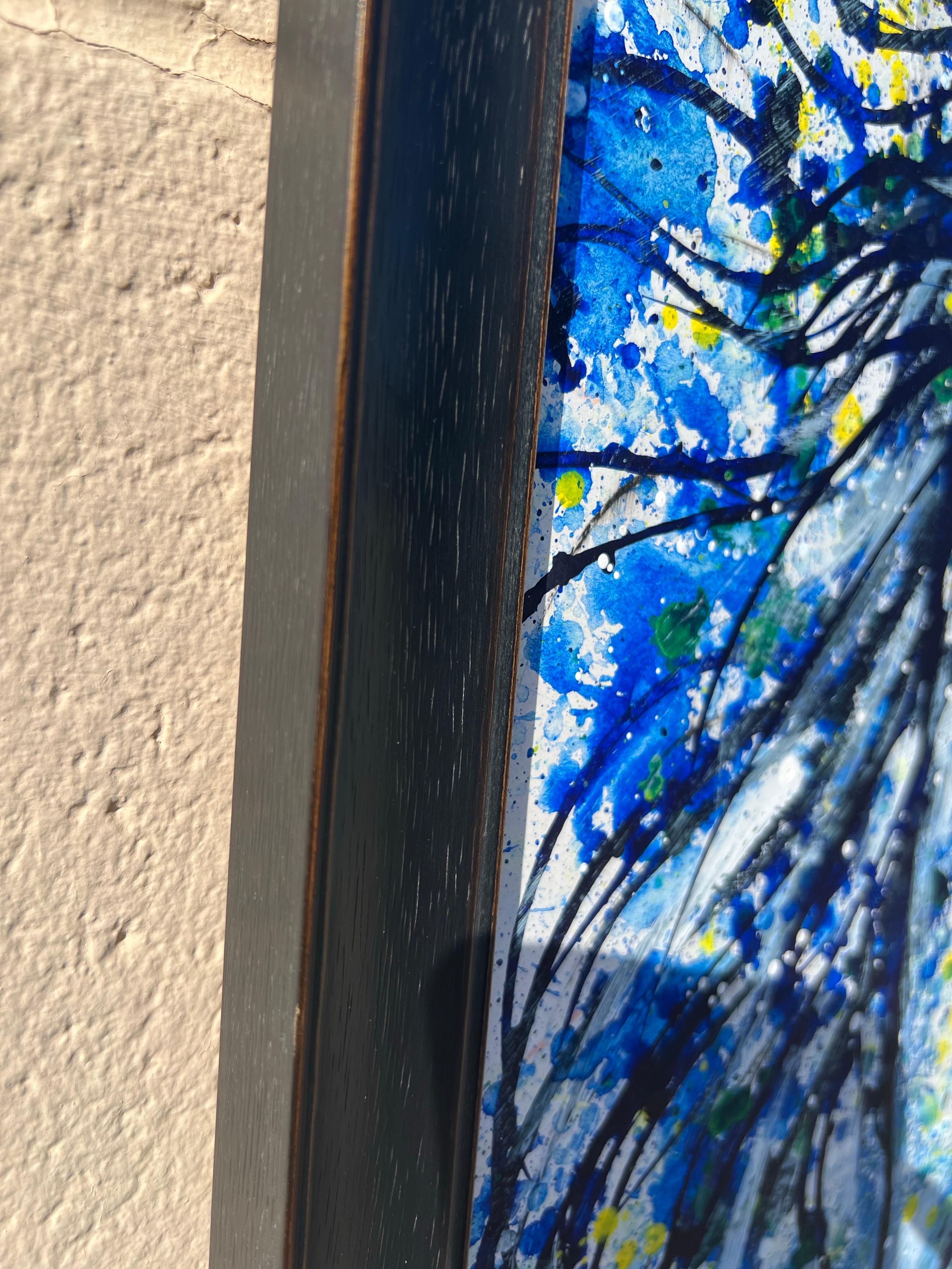 Tenderly Blue, the horse painting on board. Contemporary horse. For Sale 2