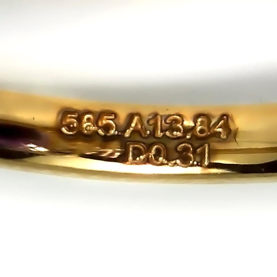 HRD 14K 13.84 ct Natural Vivid Purple Amethyst Diamonds Antique Engagement Ring en venta 2