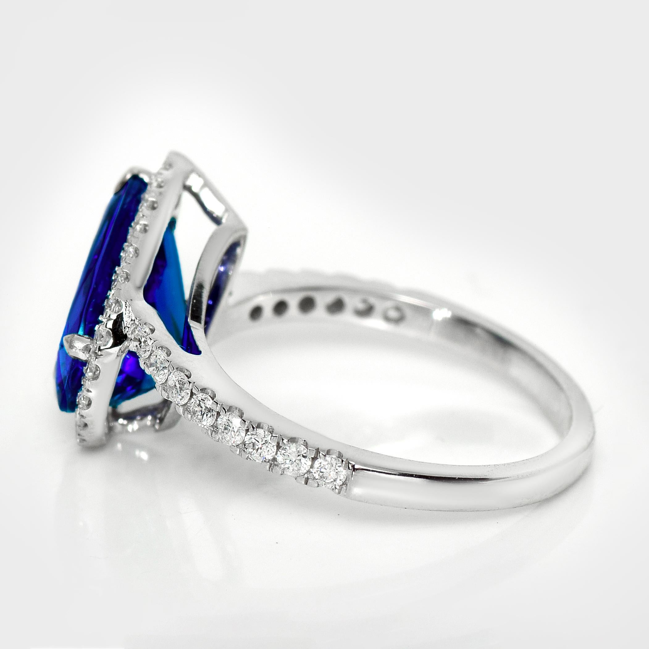 De las mujeres HRD 14K 2.46 Ct Tanzanita Natural&Diamantes Anillo de Compromiso en venta