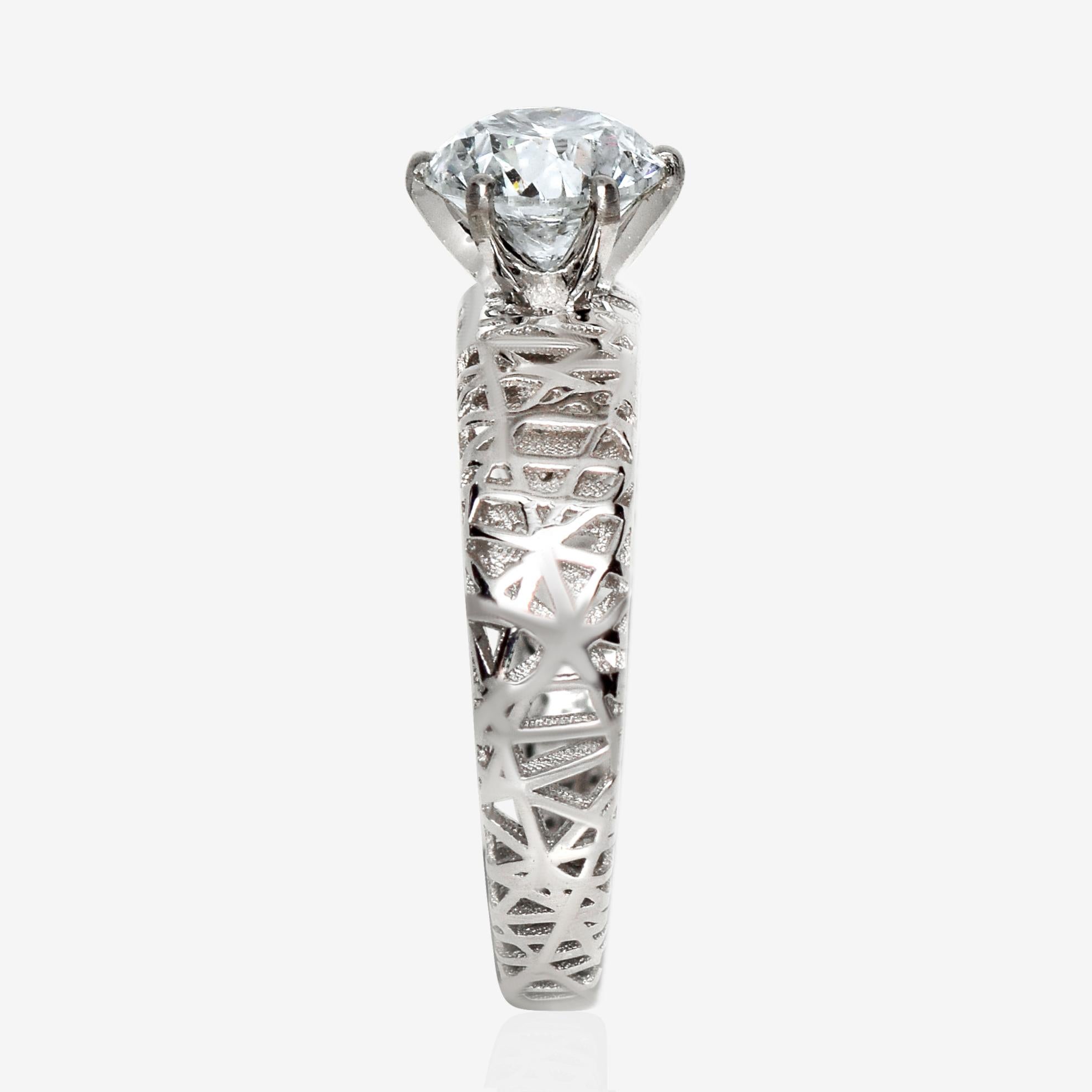 Bague de fiançailles Art déco ancienne HRD 18K 3EX 1,01 carat G SI2 diamant naturel Neuf - En vente à Kaohsiung City, TW
