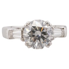 Bague en diamant HRD 2 carats à taille ronde et brillante Hearts & Arrows