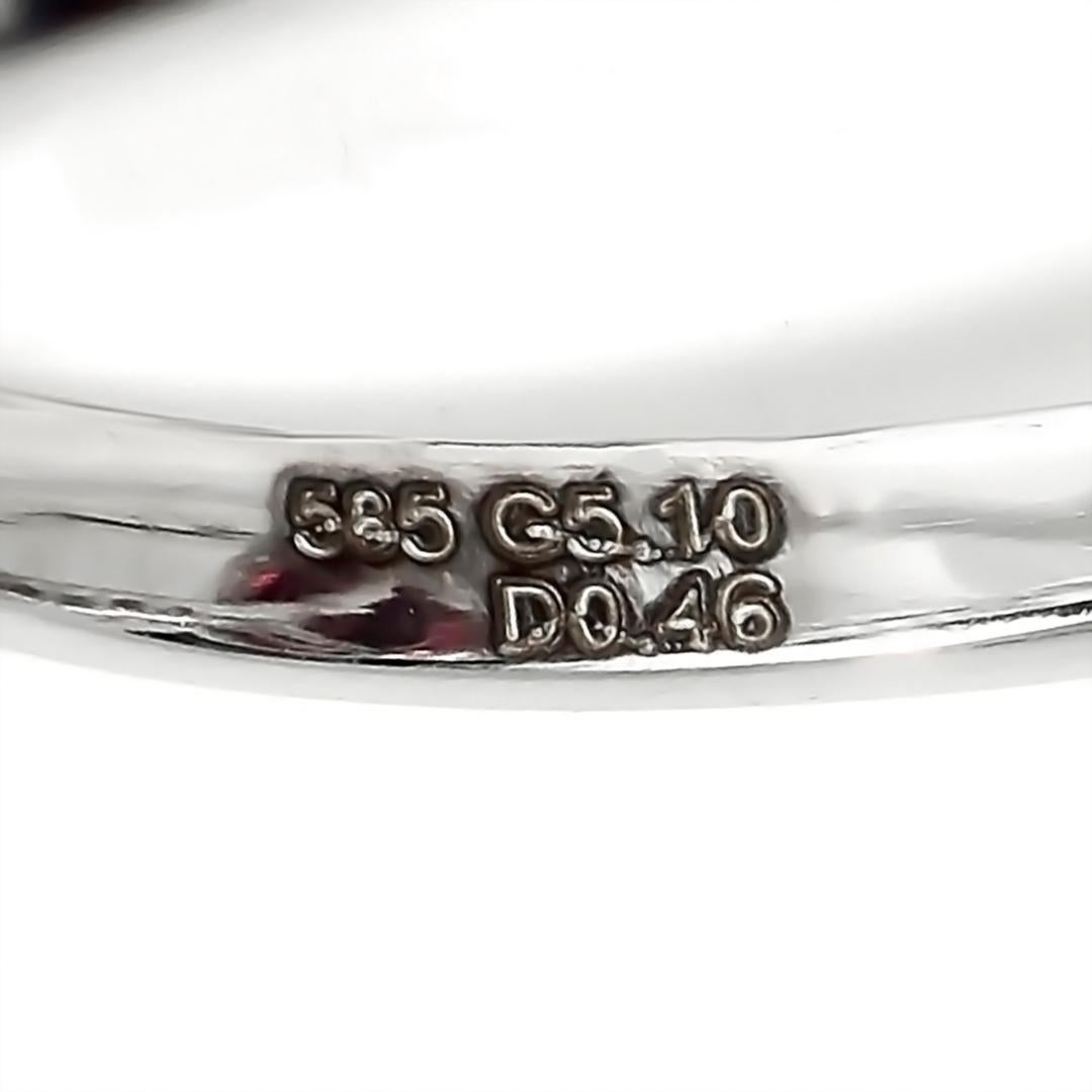 HRD 5.10 ct 14K White Gold Vivid Purplish Red Mahenge Garnet Engagement Ring im Angebot 2