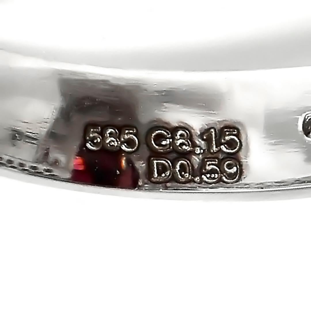 HRD 8.15 ct 14K White Gold Vivid Red Garnet Engagement Ring im Angebot 2