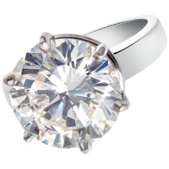 Anello solitario con diamante taglio brillante rotondo certificato GIA da 3 carati