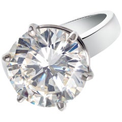 GIA Certified 3 Carat Round Brilliant Cut Diamond Solitaire Ring 