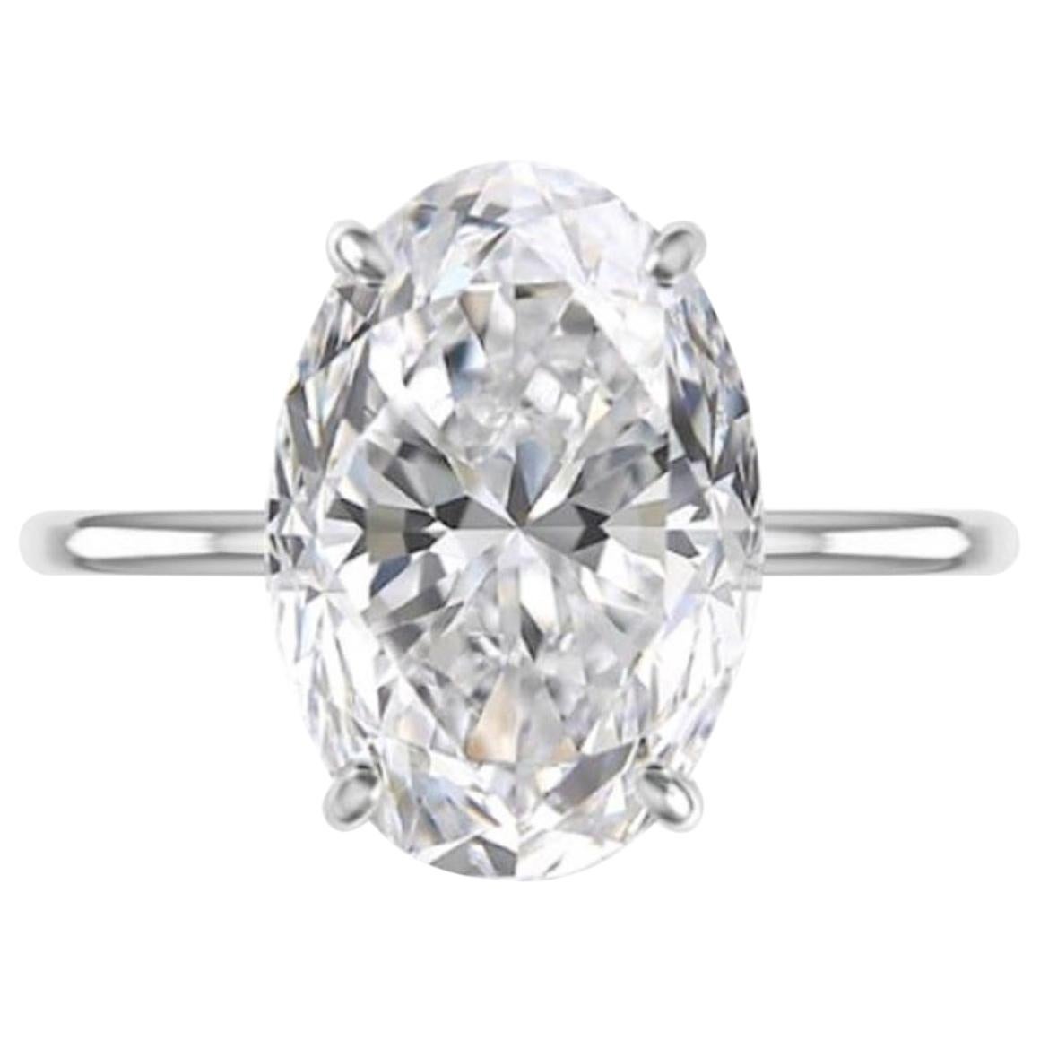 GIA Certified 3 Carat Excellent Cut Platinum Ring