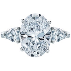 GIA Certified 3.75 Carat Oval Diamond Ring 