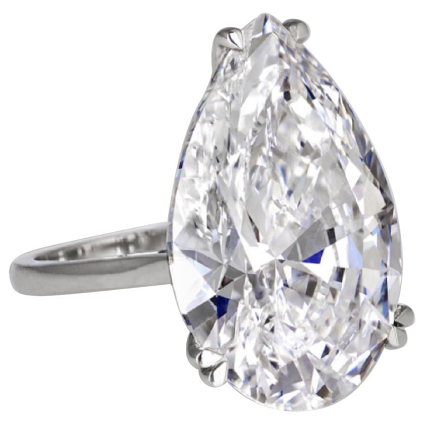 GIA Certified 3 Carat Pear Cut Diamond Ring 