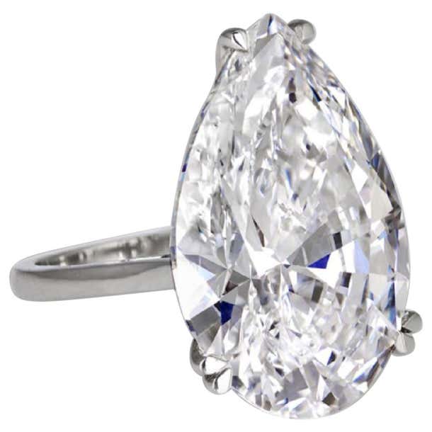 GIA Certified 3 Carat Pear Cut Diamond Ring For Sale at 1stDibs | 3 ...