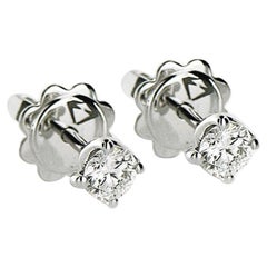 HRD Antwerp Certified 0.83 Carat Diamond 18Kt White Gold Stud Earrings