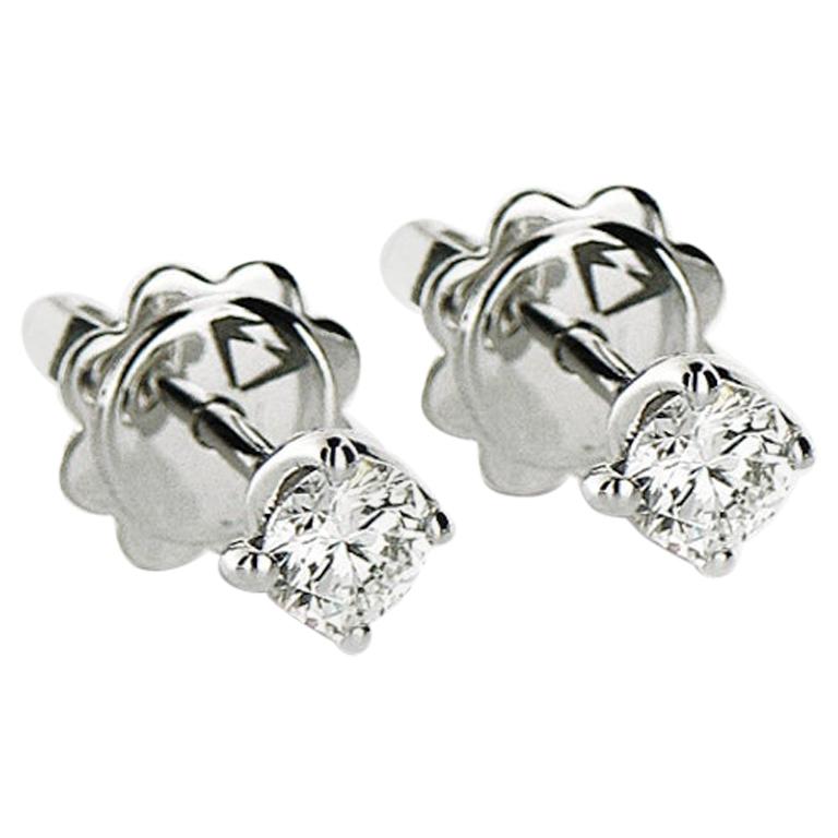 HRD Antwerp Certified 1.03 Carat Diamond 18Kt White Gold Stud Earrings