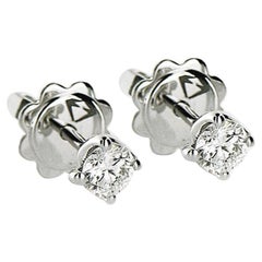 Clous d'oreilles en or blanc 18 carats avec diamants certifiés HRD Anvers de 1,03 carat