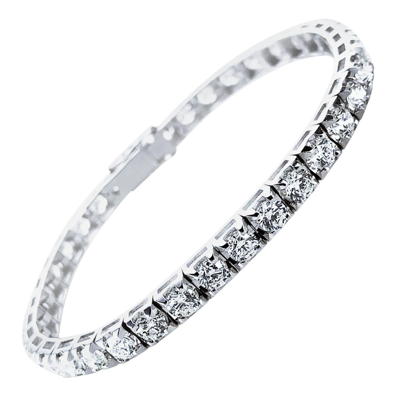 Bracelet tennis unisexe avec 62 diamants certifiés HRD de 1,86 carat