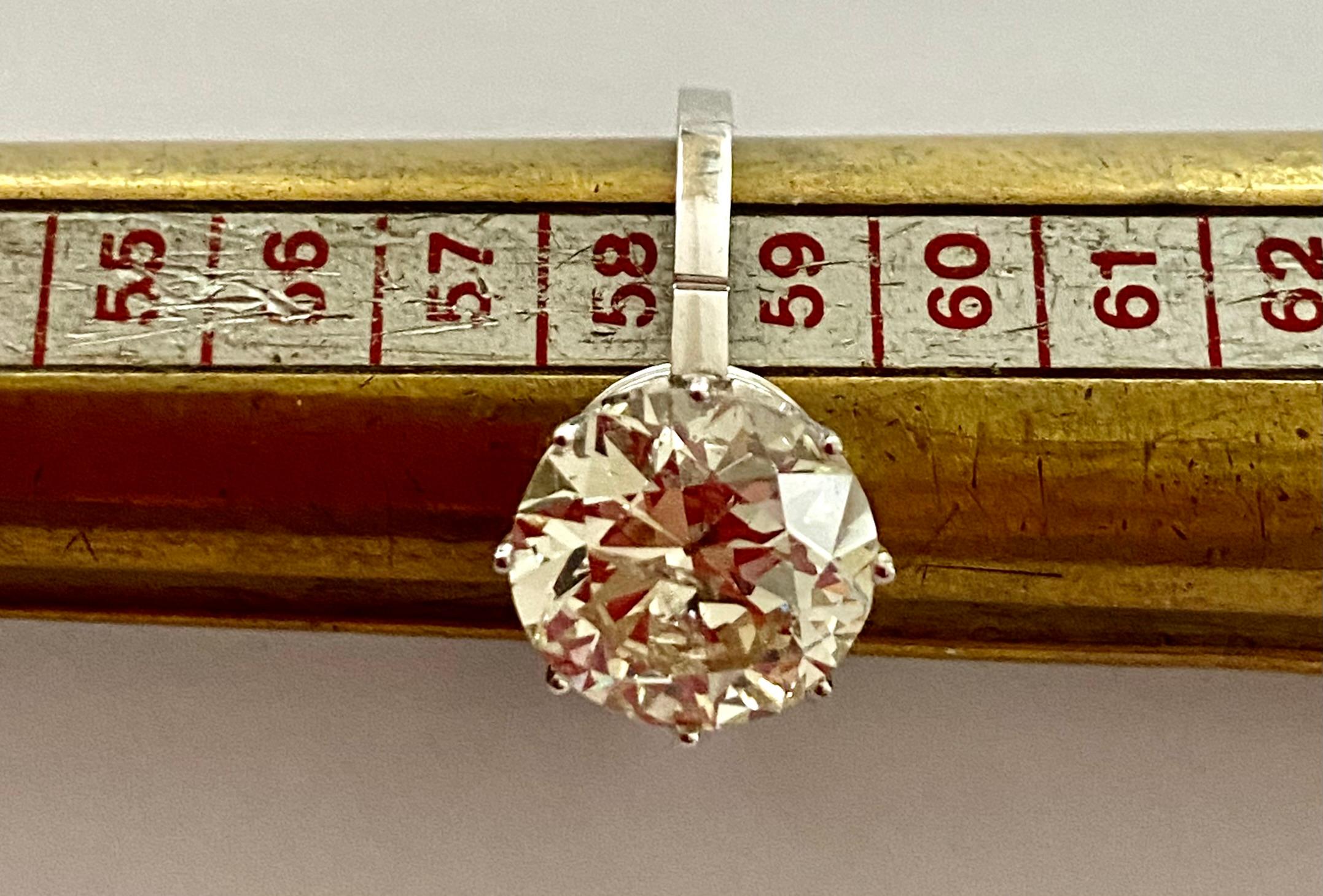 H.R.D. Antwerp Certified 5.56 Ct. Old European Cut Diamond Ring '18k White Gold' In New Condition In Heerlen, NL