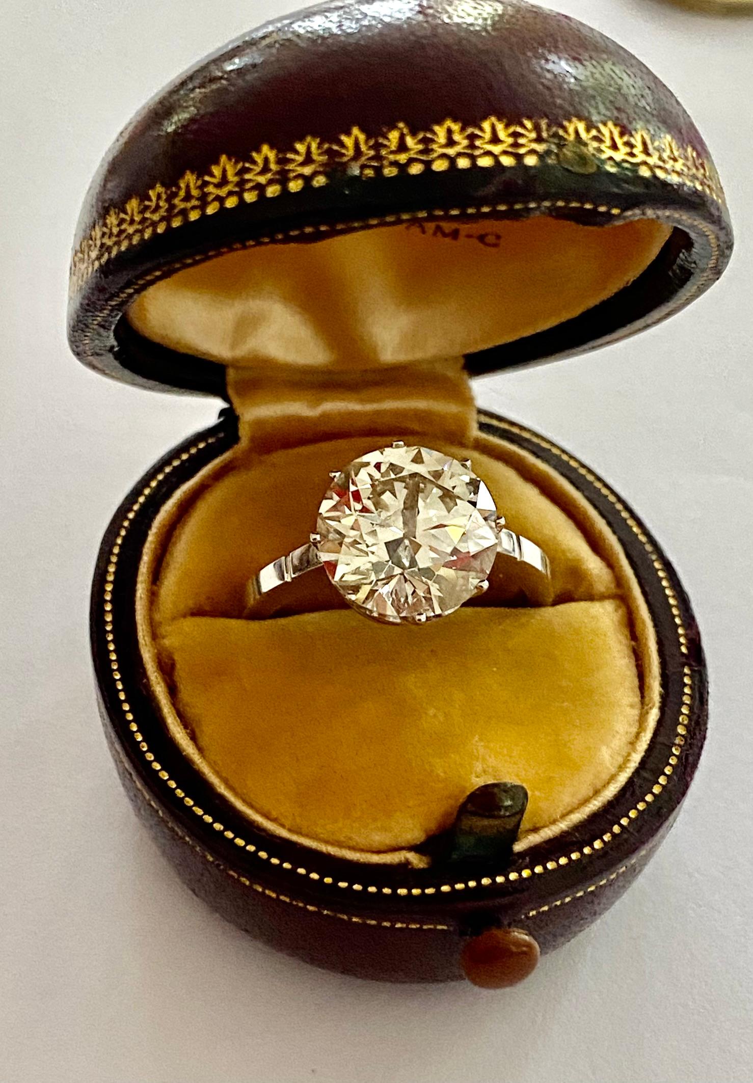 H.R.D. Antwerp Certified 5.56 Ct. Old European Cut Diamond Ring '18k White Gold' 3