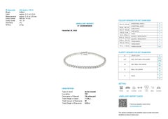 HRD Antwerp Certified 6.65 Carat G/VS-SI Diamond Tennis Bracelet 18k White Gold