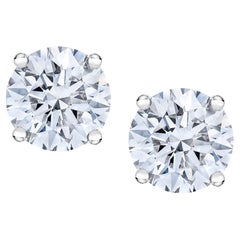 Boucles d'oreilles en diamant HRD ANTWERP certifié 7::02 carats Triple Excellent Cut