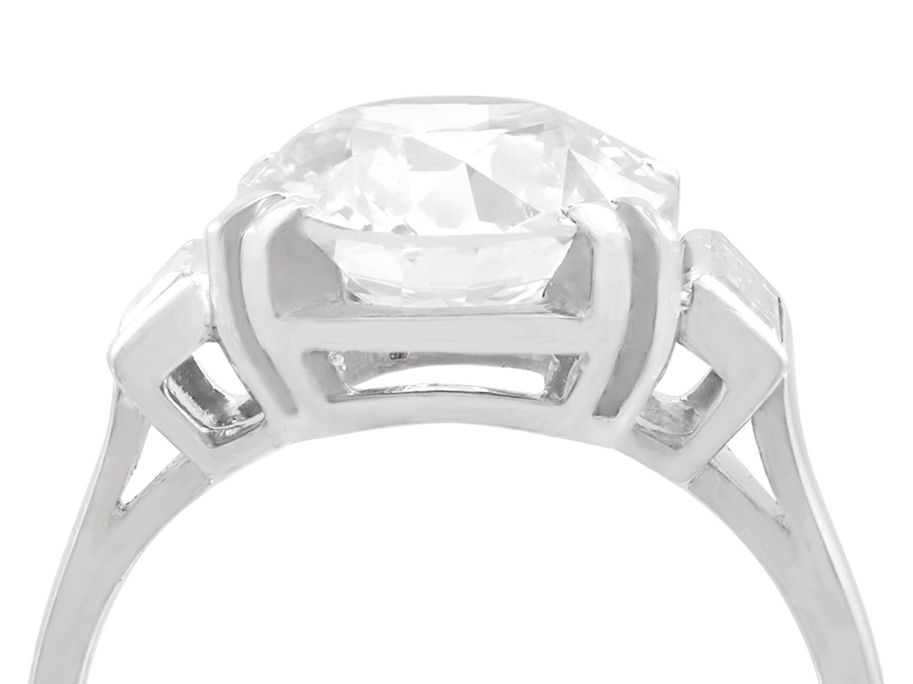 A stunning antique and vintage 3.41 carat diamond and platinum cocktail ring; part of our diverse diamond jewelry and estate jewelry collections.

This stunning, fine and impressive old cut diamond ring has been crafted in platinum.

The pierced