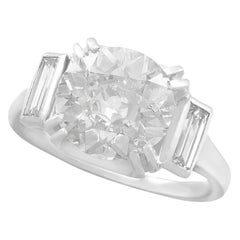 Bague cocktail en platine et diamants de 3,41 carats classés par HRD Antwerp