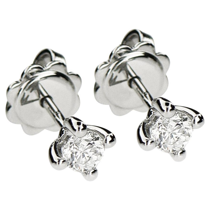 HRD Certified 0.33 Carat Vanity Diamonds Set in 18Kt White Gold Stud Earrings