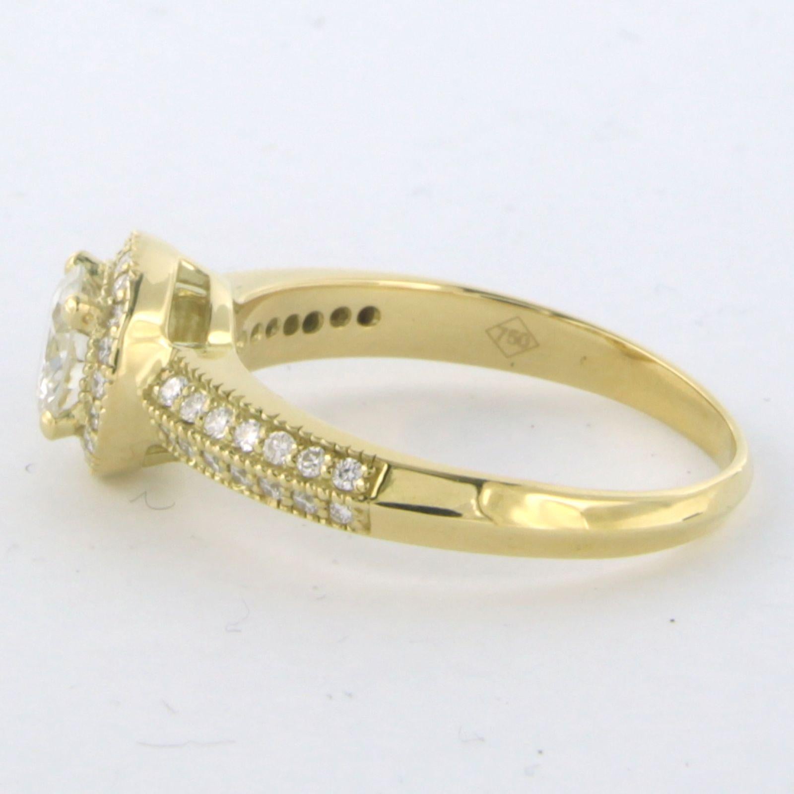 Certificato HRD  Anello con diamante taglio brillante da 0,79 carati in oro giallo 18 carati In condizioni Nuovo in vendita a The Hague, ZH