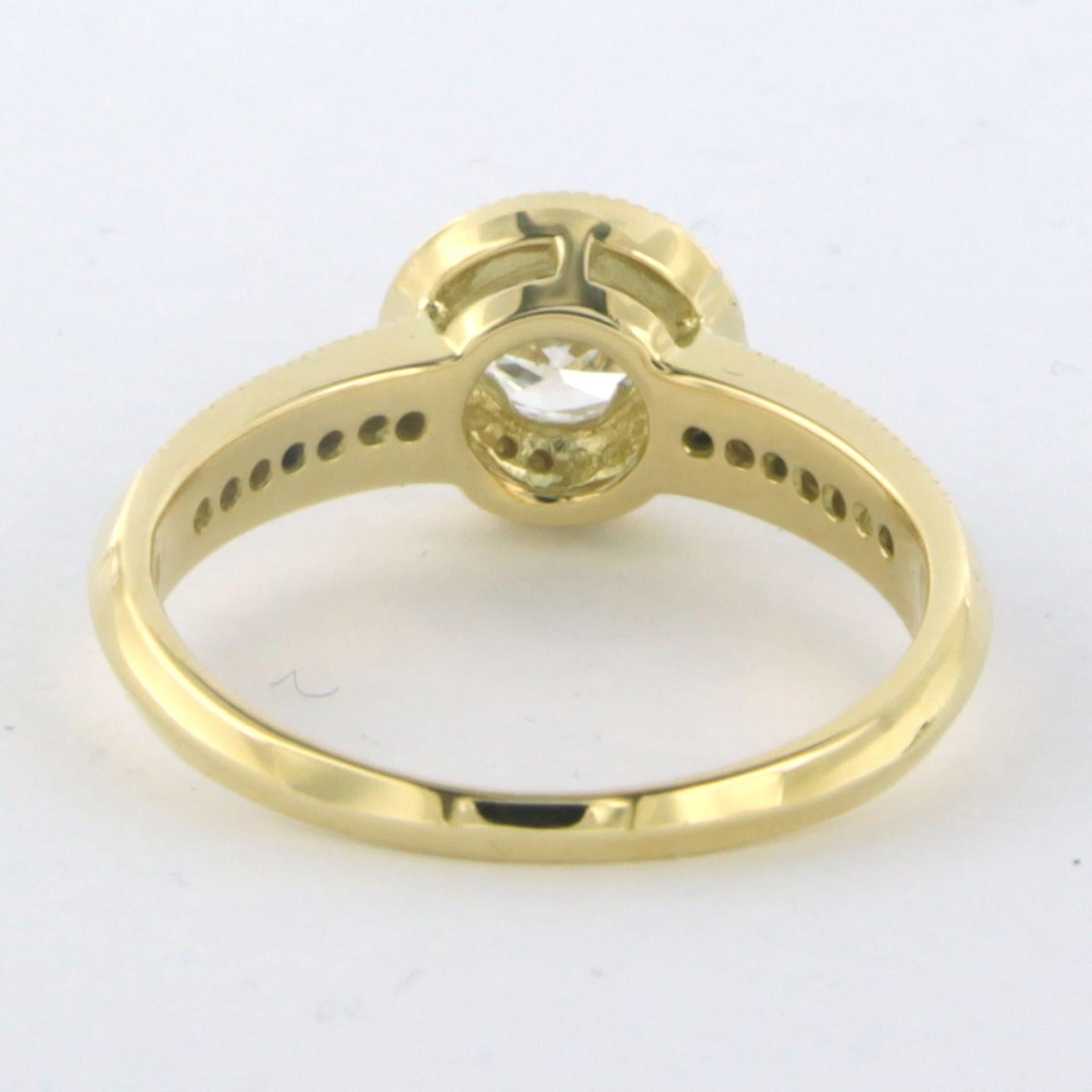 Donna Certificato HRD  Anello con diamante taglio brillante da 0,79 carati in oro giallo 18 carati in vendita