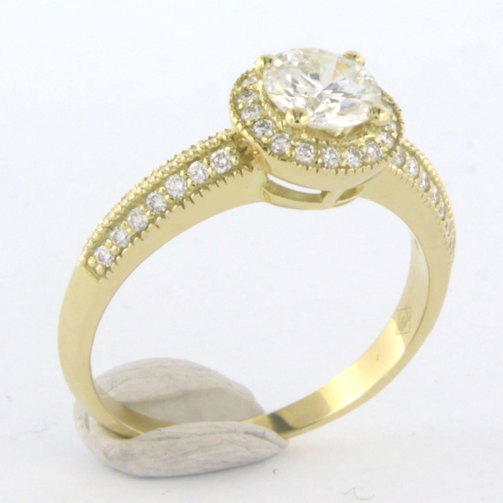 Certificato HRD  Anello con diamante taglio brillante da 0,79 carati in oro giallo 18 carati in vendita 2