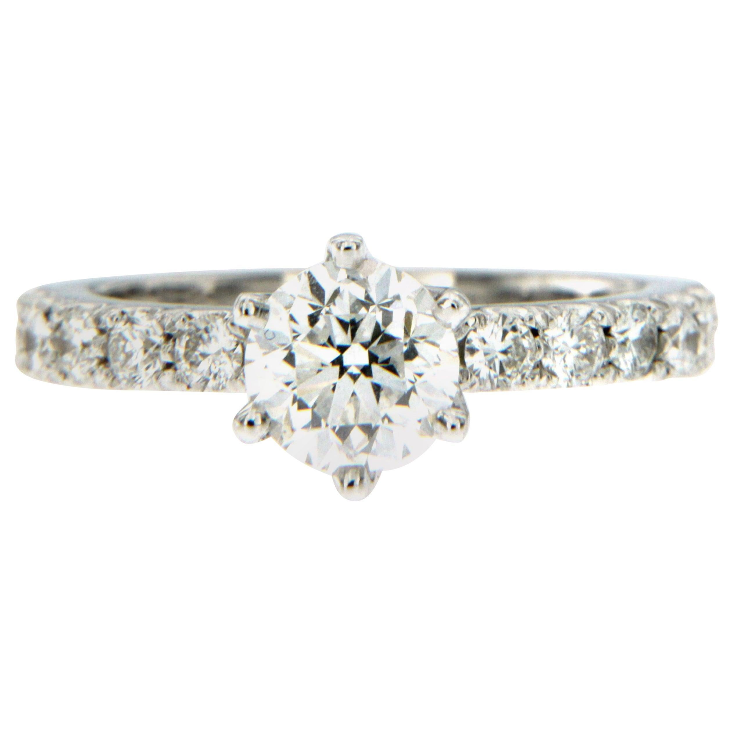HRD Certified 1 Carat Diamond Gold Engagement Ring