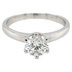 HRD Certified 1 Carat Round Diamond Engagement Ring