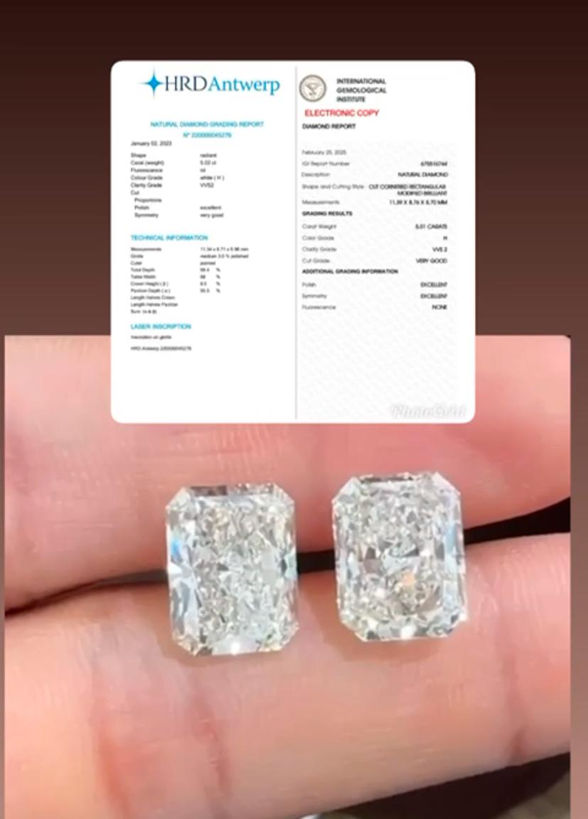 Orecchini in oro 18K con diamanti naturali certificati HRD da 10,00 carati In condizioni Nuovo in vendita a Massafra, IT