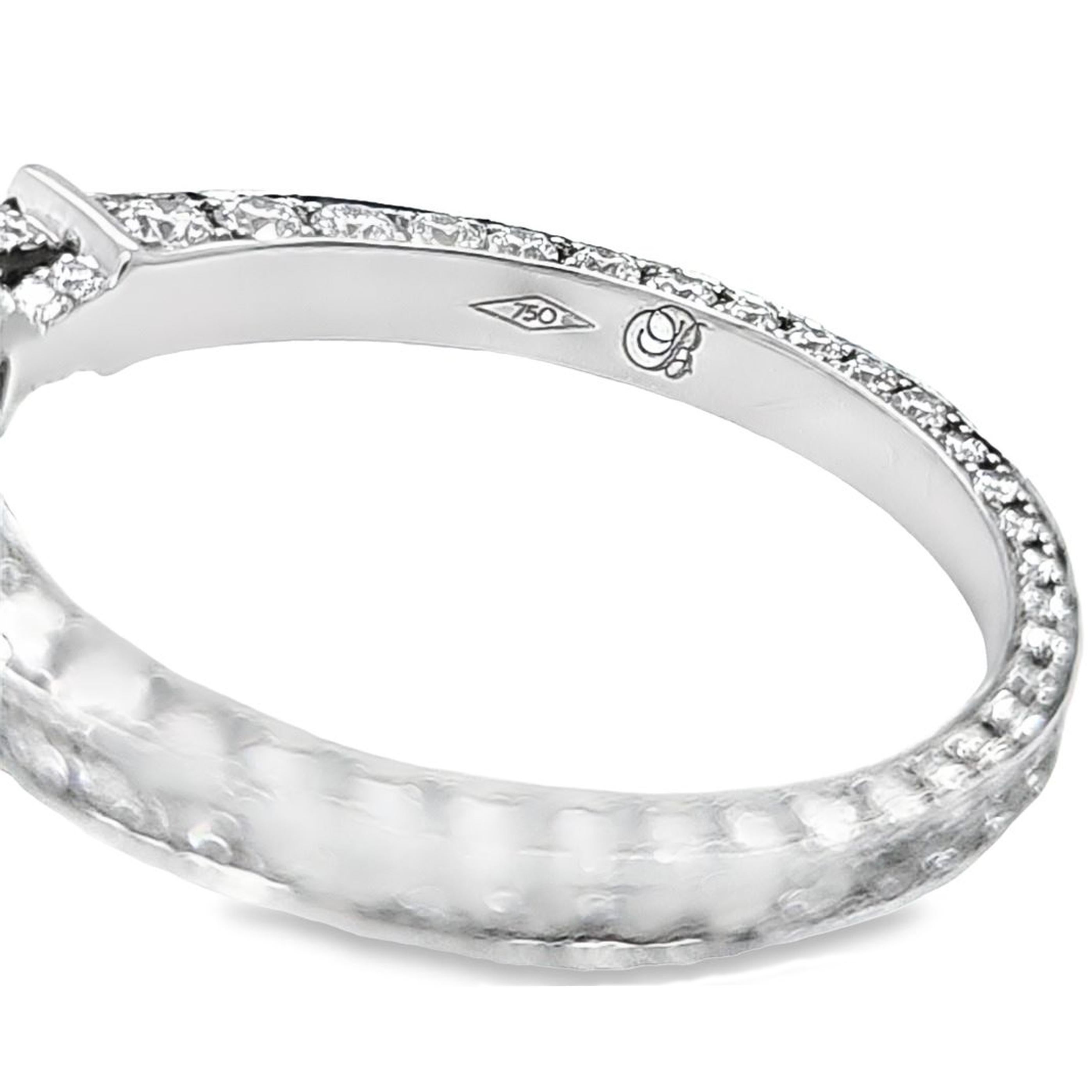 Bague de fiançailles en diamant rond naturel certifié HRD de 1,05 carat Pour femmes en vente