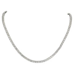 HRD Certified 13 Carat Round Diamond Tennis Necklace F/G VS Clarity
