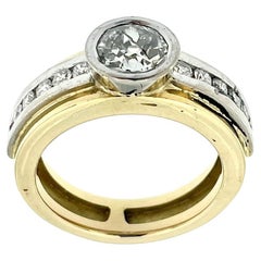 HRD Certified 1.40ct Diamond Ring Yellow and White Gold