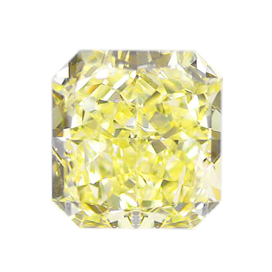 HRD Certified 1.45 Carat Fancy Yellow VS2 VG/VG Radiant Loose Diamond For Sale