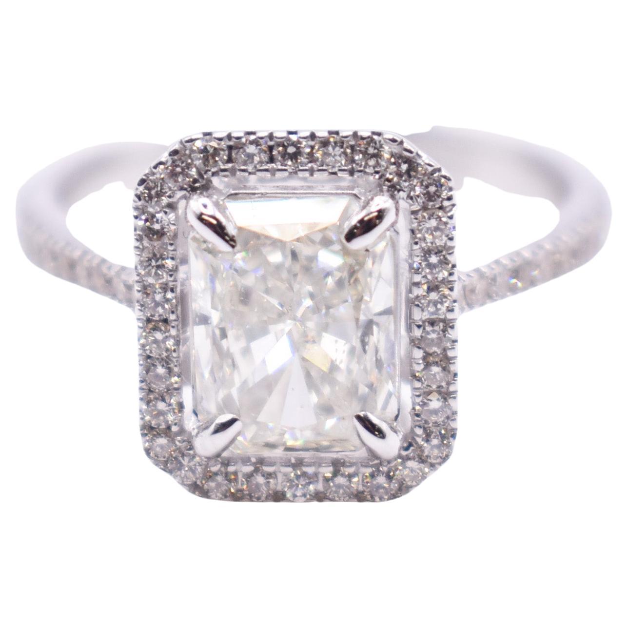 HRD Certified 1.80ct Diamond 18K White Gold Engagement Ring
