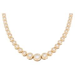 Collana svizzera in oro giallo 18kt certificata HRD con 99 diamanti 5,80ct