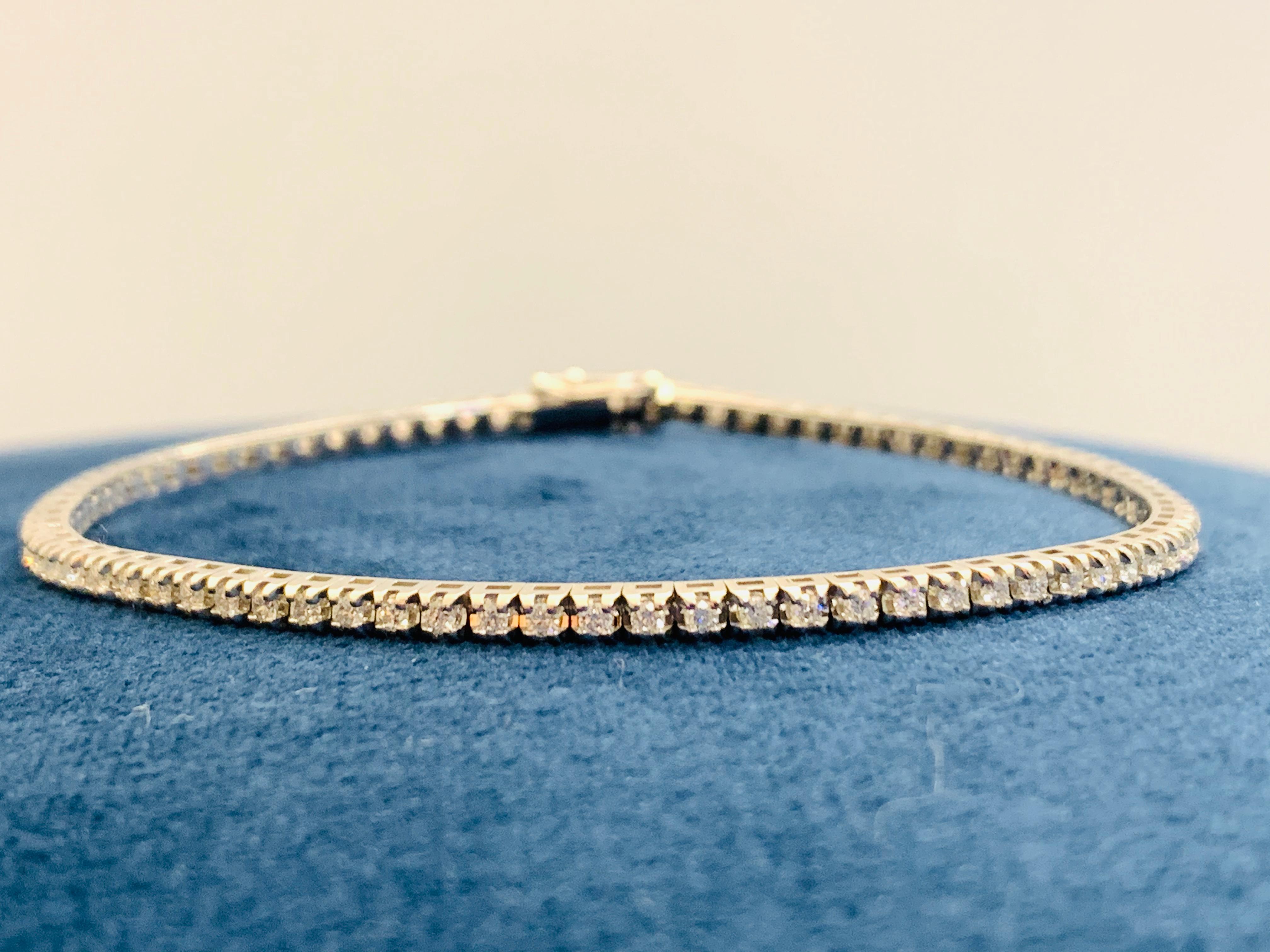 Artisan Bracelet tennis unisexe en diamants certifiés HRD de 2,30 carats