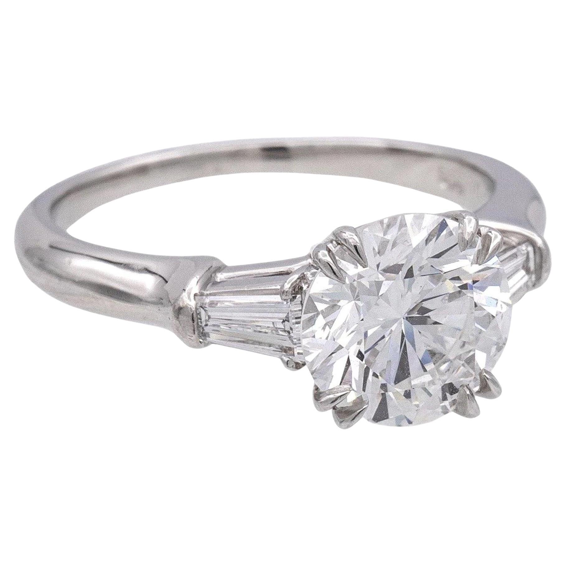 HRD Certified 2.30 Carat Round Cut Diamond Ring For Sale