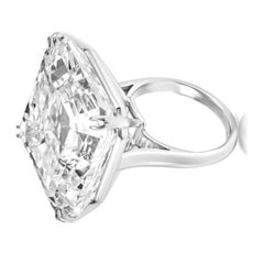 HRD Certified 25 Carat Emerald Cut Diamond Platinum Ring