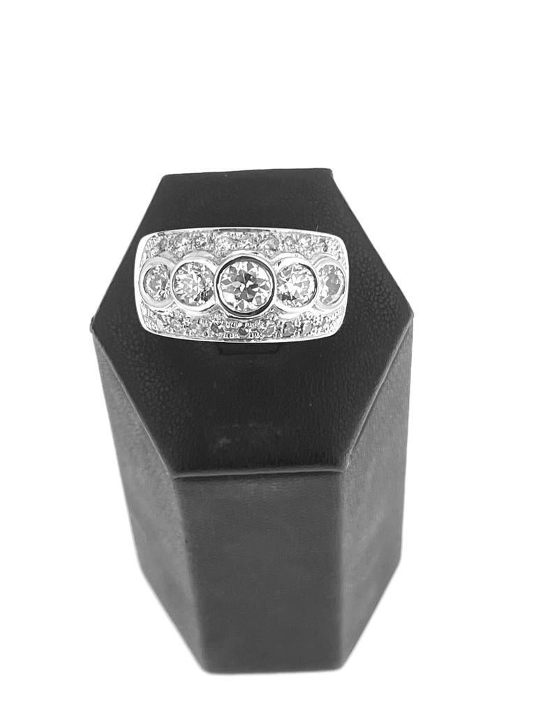 Brilliant Cut HRD Certified 3.25ct Diamond Ring Yellow and White Gold For Sale