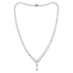 HRD Certificado 33,96 Quilates SI/HI Collar Gota Diamante Pera Oro Blanco 18K