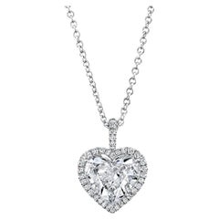 HRD Certified 5.00 Carat Heart Shape Diamond 18k Gold Pendant