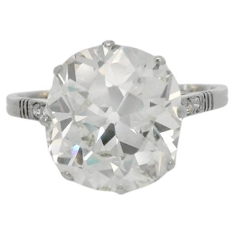Anello solitario con diamante old mine certificato HRD da 5,01 carati