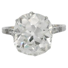 Anello solitario con diamante old mine certificato HRD da 5,01 carati